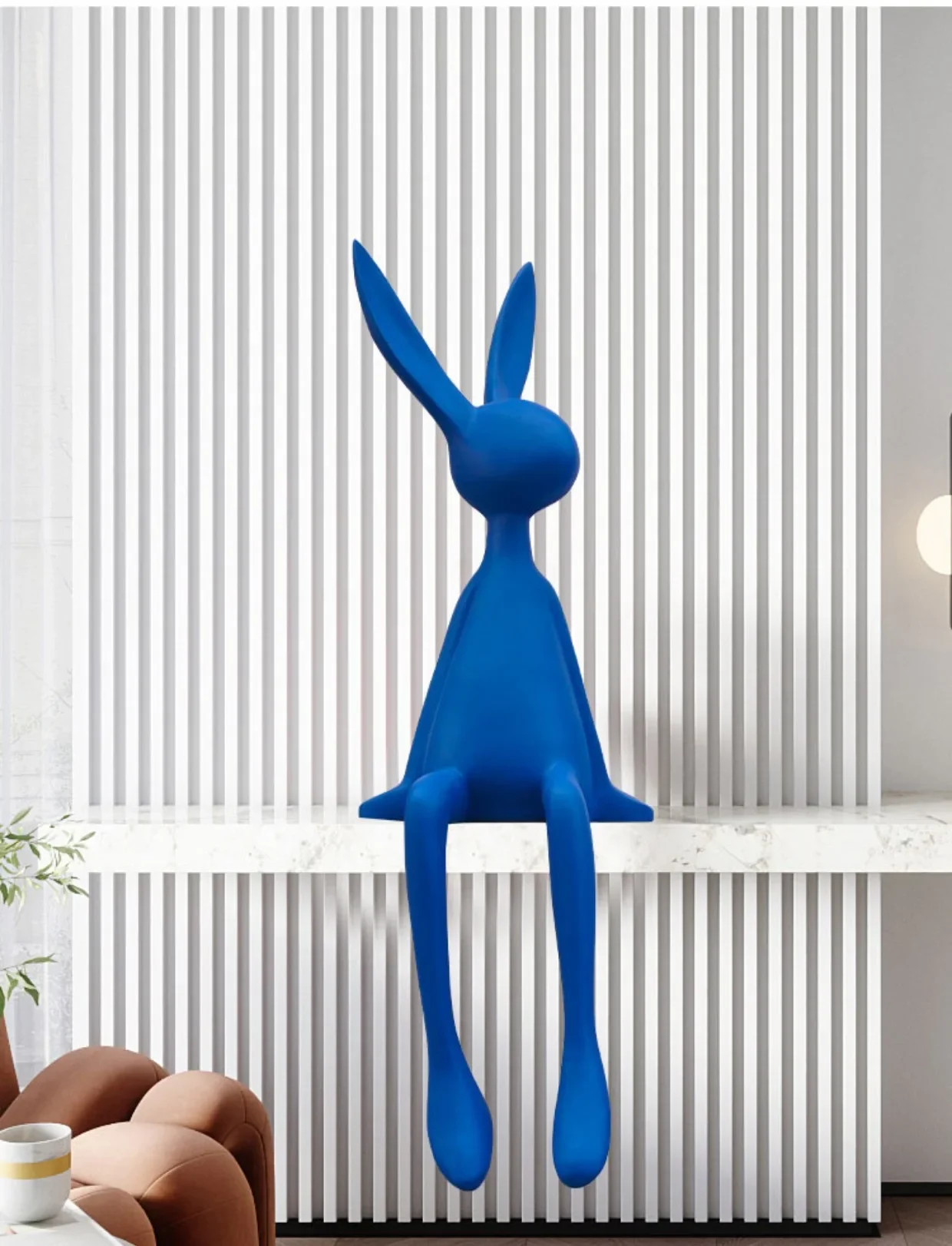 

Cartoon sculpture sitting long-eared rabbit ornament living room TV cabinet decoration