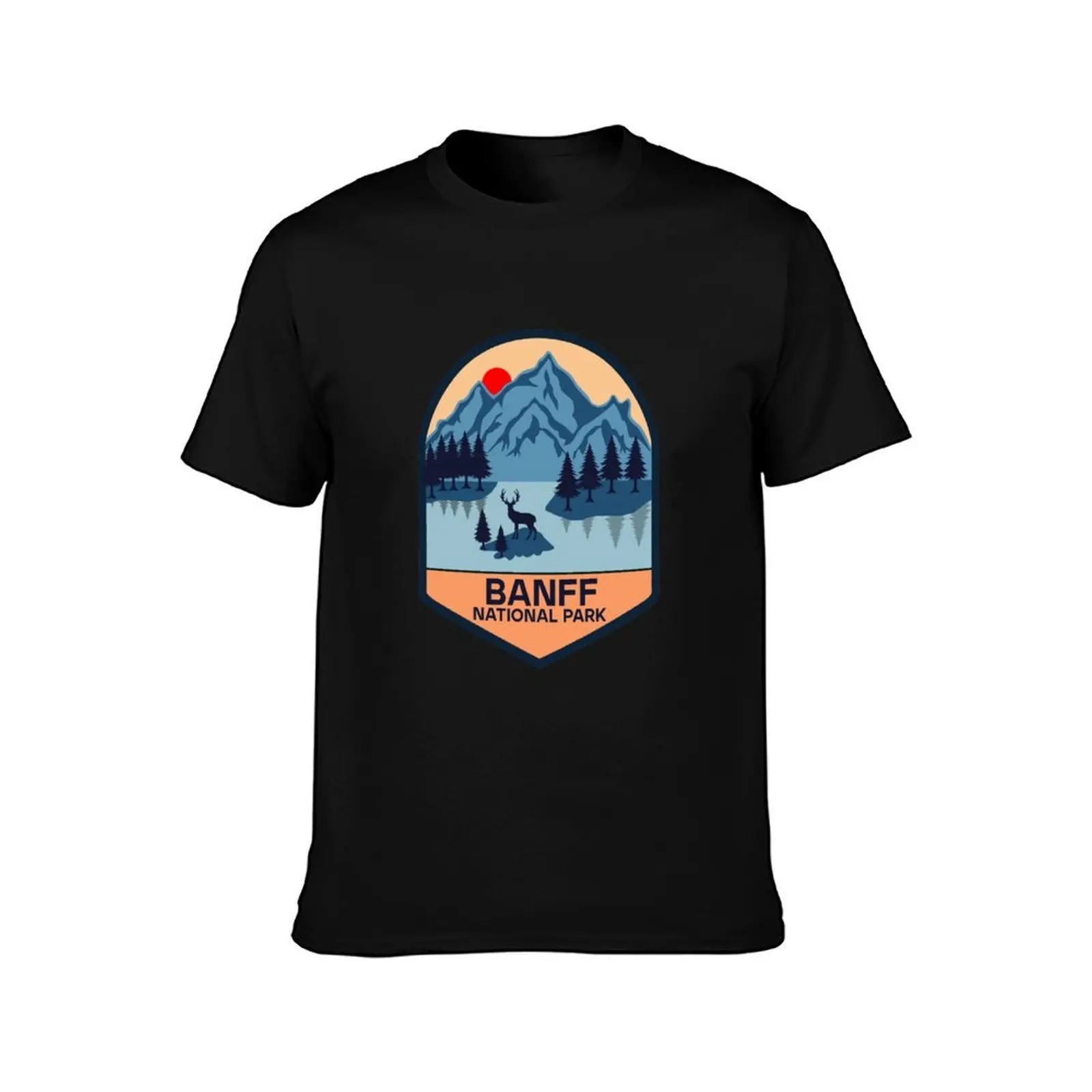 Banff national park T-Shirt, Summer Casual Cotton Tee, Oversized Streetwear Tops, Vintage Graphic Print, Loose Fit Short Sleeve