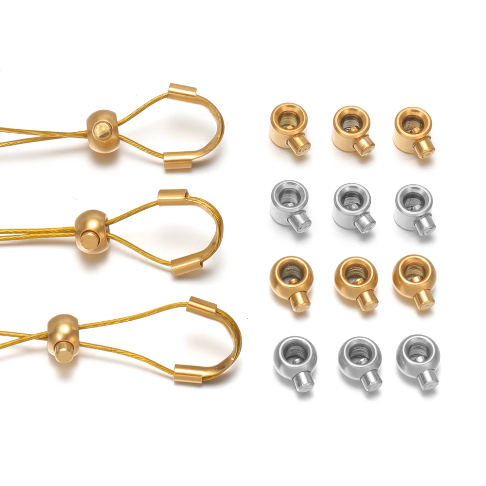 20 Stück vergoldete Edelstahl-Crimpendperlen, Stopper-Abstandshalterperlen für DIY-Schmuckherstellung, Armbänder, Halsketten, Zubehör – Detail 3