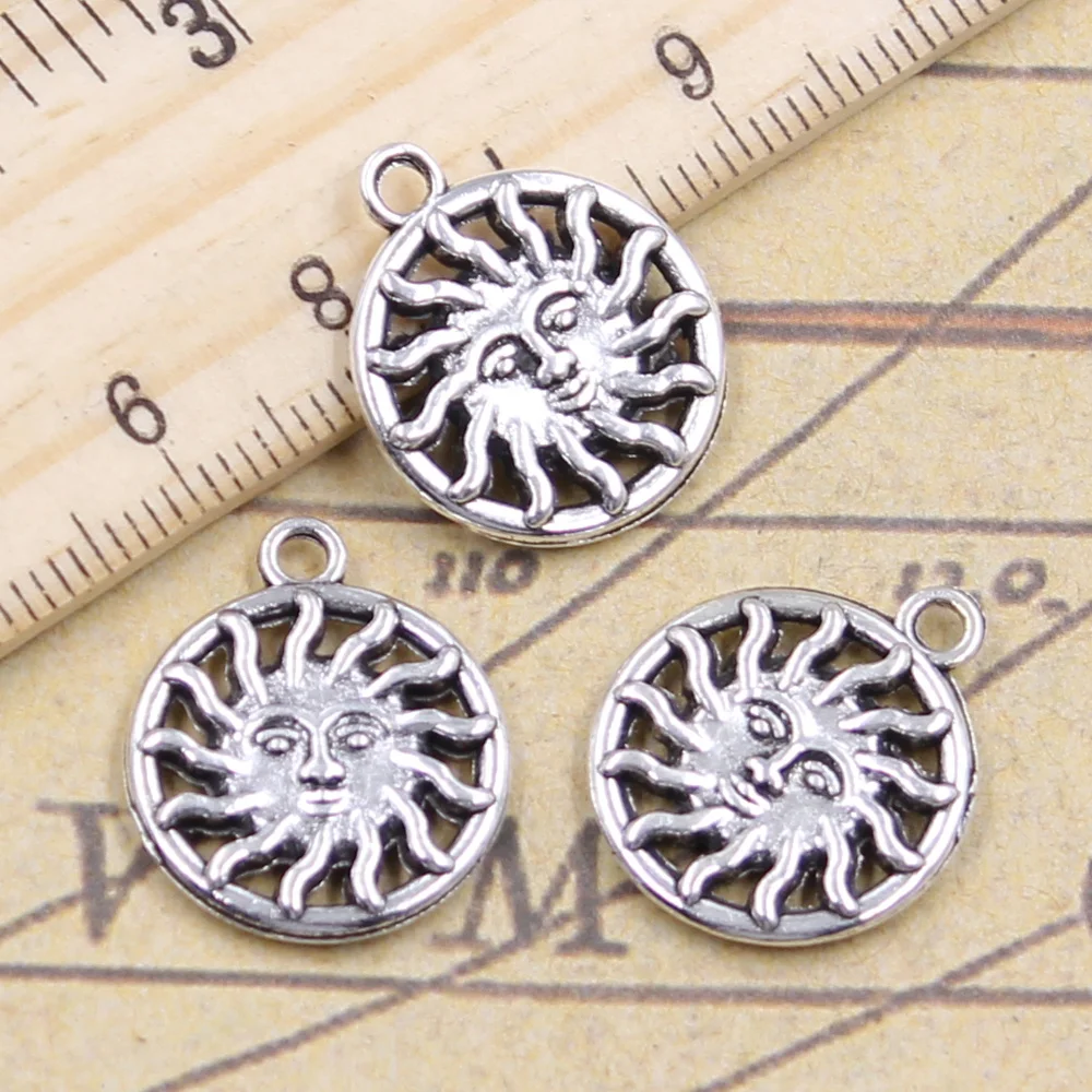 20pcs Charms Sun Sunshine 20x16mm Tibetan Silver Color Pendants Antique Jewelry Making DIY Handmade Craft