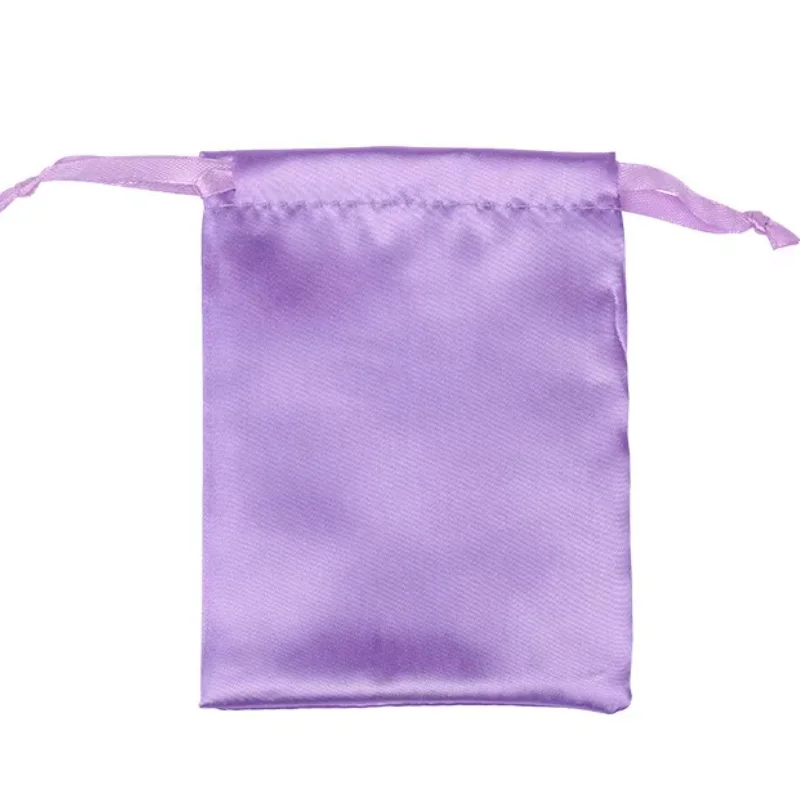 Cheap Purple Silk Satin Bags Party Candy Favor Sack Extension Hair With Custom Screen Printing Logo Maekup Jewelry Pouch