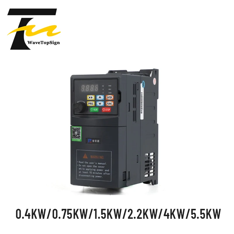 Wavetopsign VFD Single-phase 220V 3phase 380V Frequency Converter Inverter 0.4KW 0.75KW 1.5KW 2.2KW 4KW 5.5KW