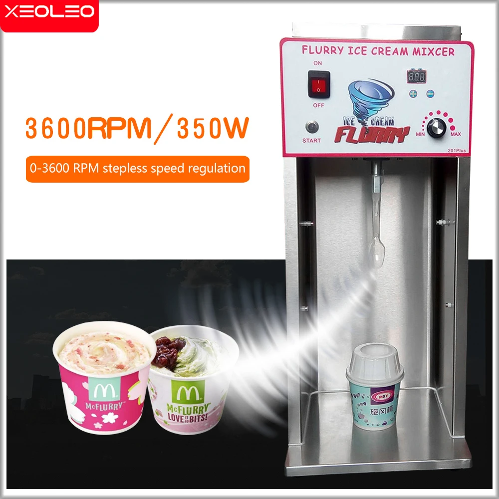 

XEOLEO Flurry Ice Cream Mixer Machine 350W Frozen Ice Cream Blender 3600rpm Frozen Yogurt Mixer Stepless Milk shaker Mixer