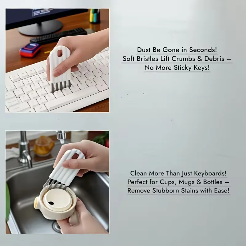 1Pc Multifunctional Gap Cleaning Brush, Household Car Keyboard Crevice Dust Remover Brush for Home Office Use