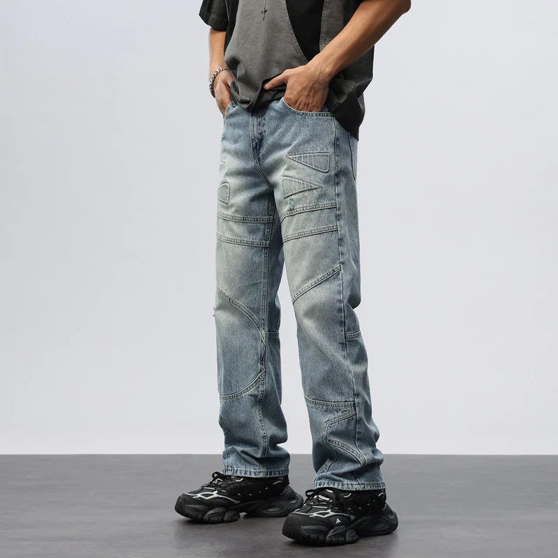 Men Streetwear Fashion Brand Vintage Denim Loose Casual Straight Baggy Jeans Pants Cityboy Plus Size Y2k Jeans Trousers