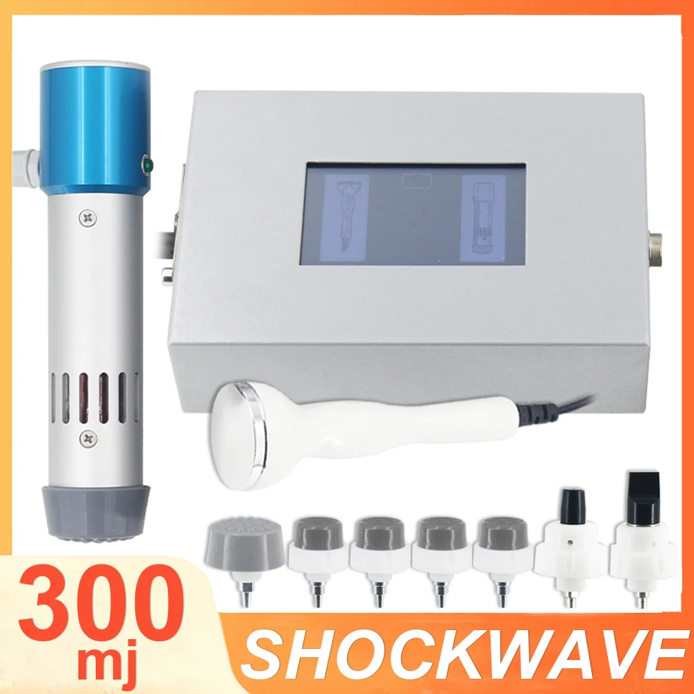 Portable Shockwave Therapy Machine With 7 Heads ED Treatment Ultrasonic Instrument 2In1 Relieve Hand Joint Pain Health Care