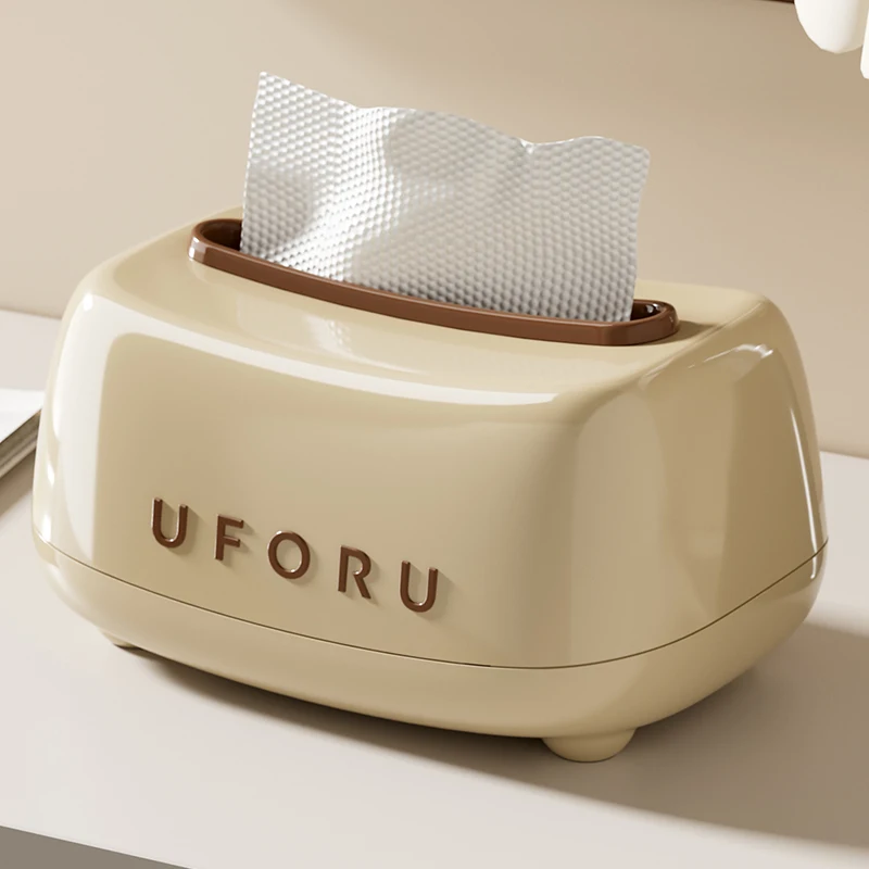 UFORU Cream air tissue box living room advanced sense pumping paper box Light luxury decoration creative napkin box