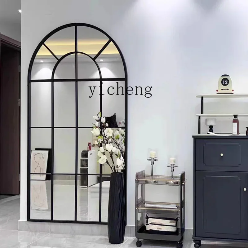 Zz arched full-body mirror household living room side hanging mirror floor-to-ceiling entrance decoration clothing store