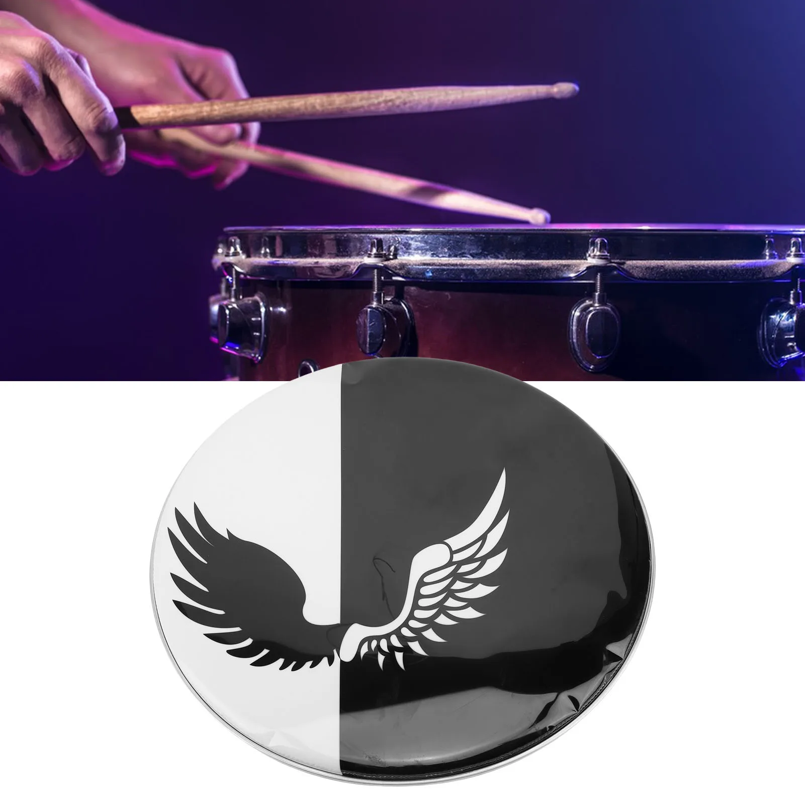 

22-дюймовая головка барабана, кожа джазового барабана, 22-дюймовая головка барабана, полиэфирная пленка, замена кожи барабана для малого джазового ударного инструмента