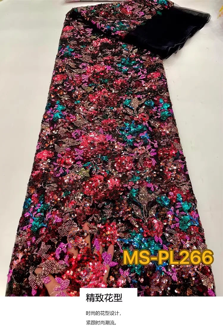 

1yard Double colored pearl flower embroidery tela Wedding Dress cheongsam diy sewing fabric New soft mesh fabrics