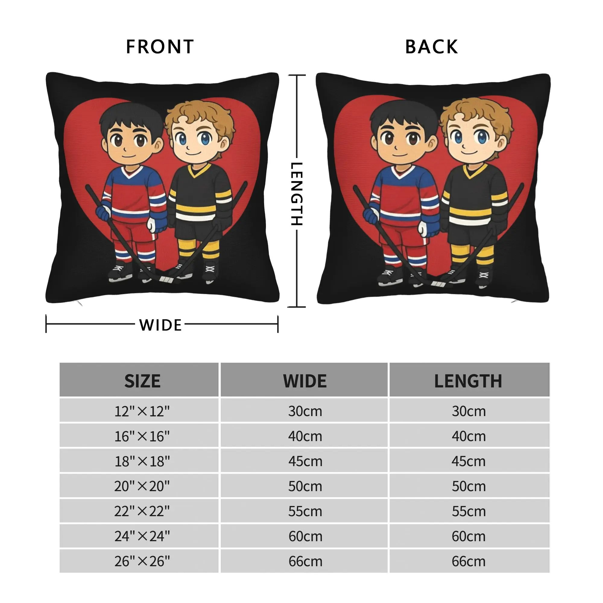 Shane Hollander & Ilya Rozanov Anime Heated Rivalry Pillowcase Cushion Cover Decorations  Throw Pillow Case Cover Home Square