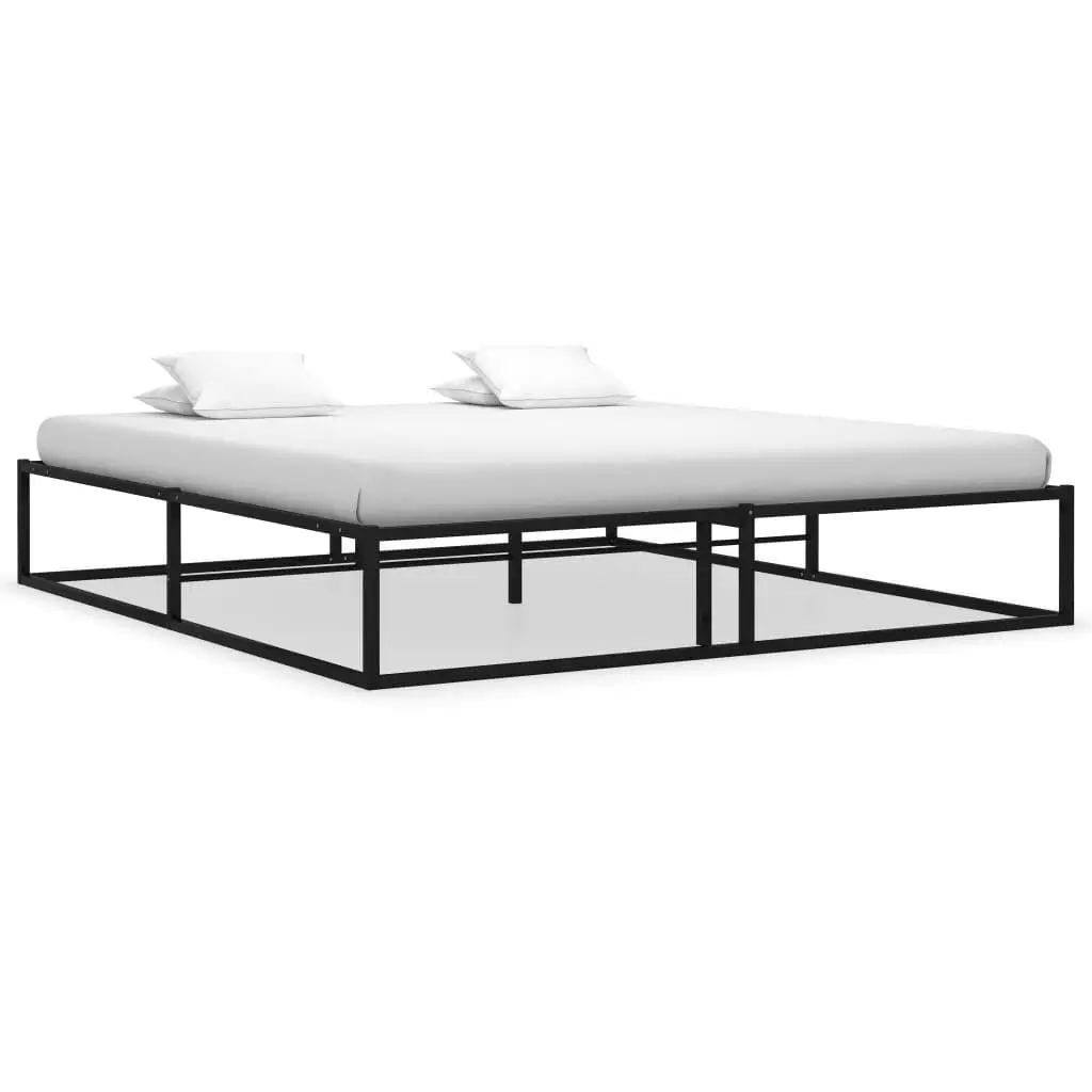 140x200 cm Black Metal Bed Frame - No Mattress Included - Sturdy & Stylish Design