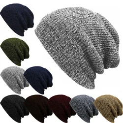 New Fashion Beanies for Men Solid Woolen Thickened Knit Cap Warm Hat Man Beanie Winter Hats Casual Hip Hop Cap Unisex Skull Caps