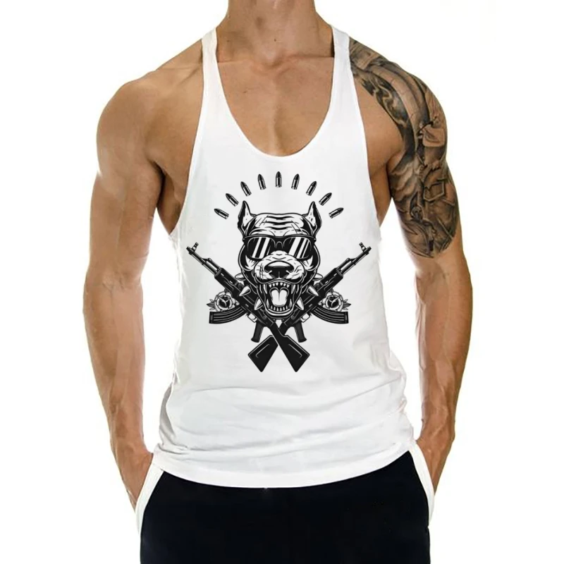 قميص بدون أكمام للياقة البدنية سريع الجفاف للرجال - قميص كمال الأجسام من القطن بدون أكمام، قميص داخلي قابل للتمدد للتدريب الرياضي والتمارين الرياضية في صالة الألعاب الرياضية #3