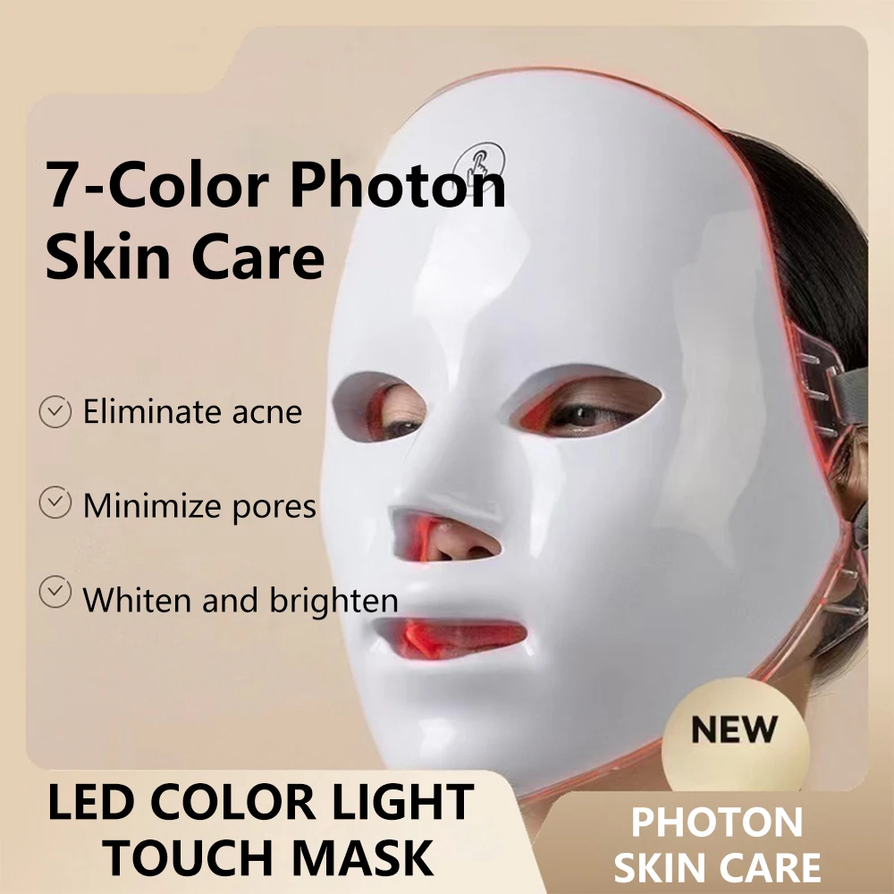 

7 Colors LED Facial Mask Photon Therapy Face Skin Care Mask Skin Rejuvenation Tools Anti Acne Wrinkle Removal Face Beauty Mask