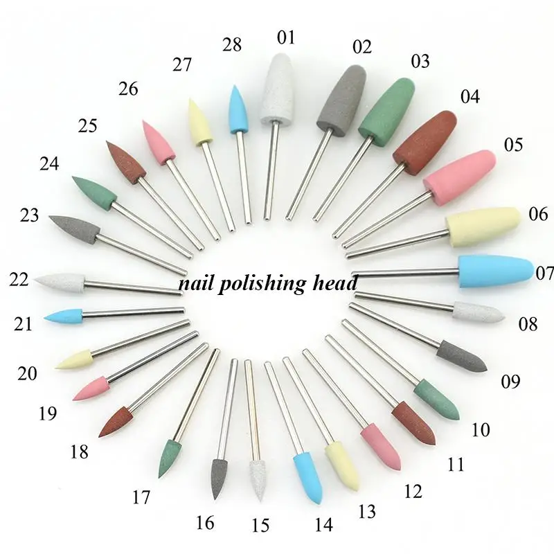 Broca de silicone para unhas, rotação elétrica, moagem, esmalte, cutícula, ferramenta de maquiagem, itens úteis, remoção de arquivos de polimento