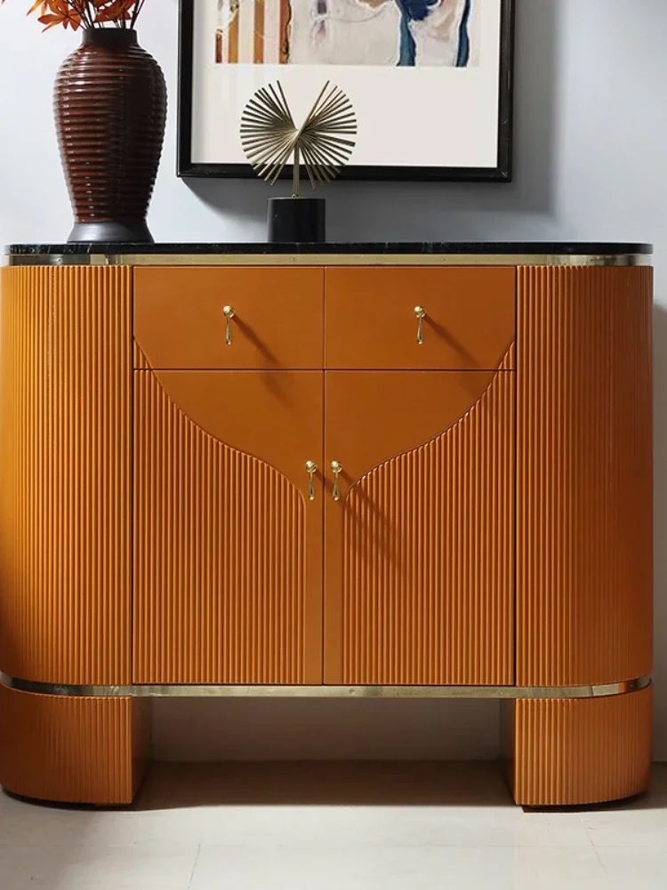 

Минималистичный светлый роскошный вход в гостиную, американский мраморный шкаф для обуви, простой современный шкаф для сувениров из цельного дерева