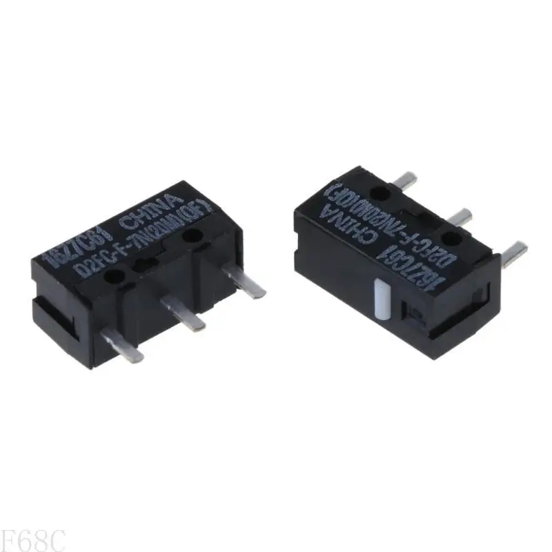 F68C 2PCS Оригинальный мышиный микроэлемент Micro-кнопка White Dot D2FC-F-7N Переключатели 20 миллион D2FC-F-7N