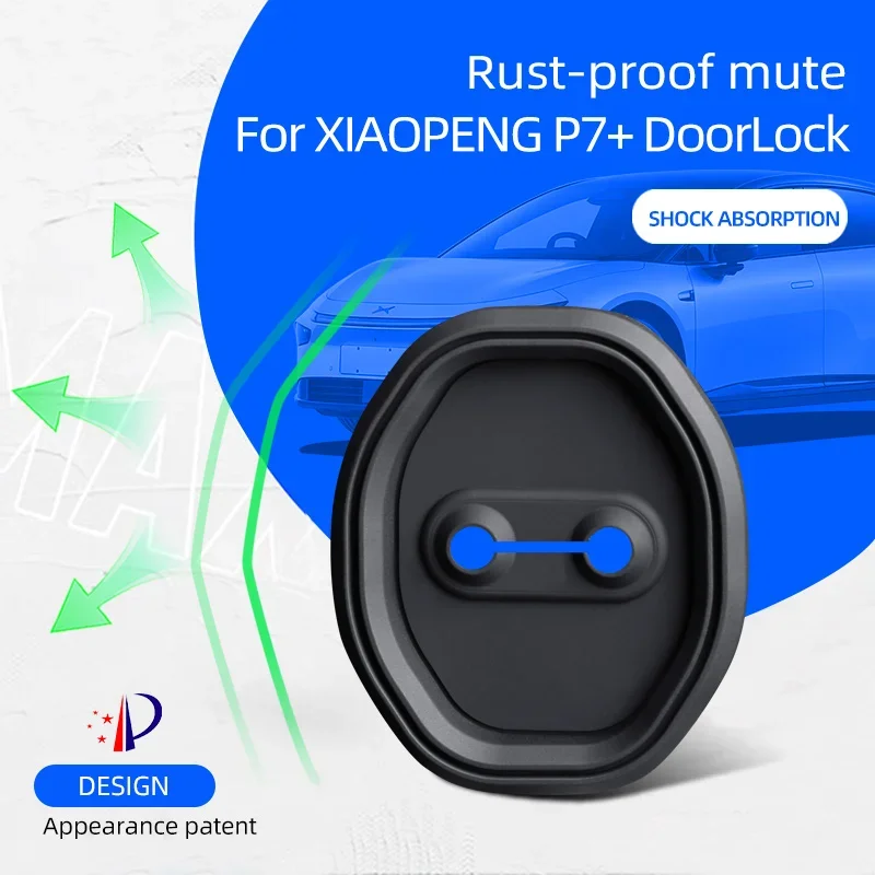 Door Lock Cover Applicable To Xiaopeng P7+, Silicone Rust-Proof Mute Protector, Shock Absorption,4Pcs Set