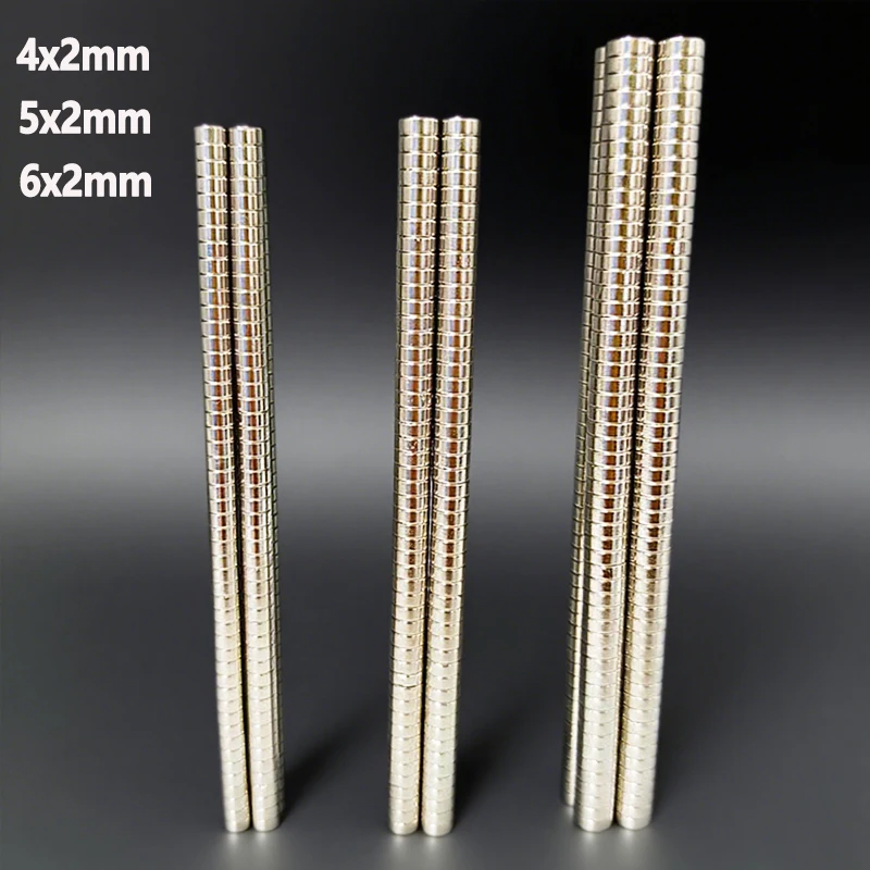 100-2000 pièces petit aimant rond 4x2 5x2 6x2mm artisanat bricolage bureau réfrigérateur tableau blanc réfrigérateur Science 4*2 5*2 6*2mm accessoire