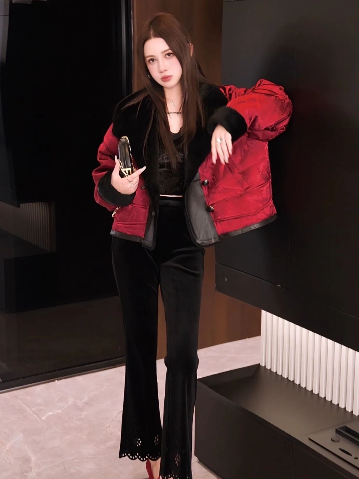 

Gyantong Cozy Winter down Jaet 90 White Goose down Thiened Fur Inteated Women's Faion Warm Ci Casual Coat