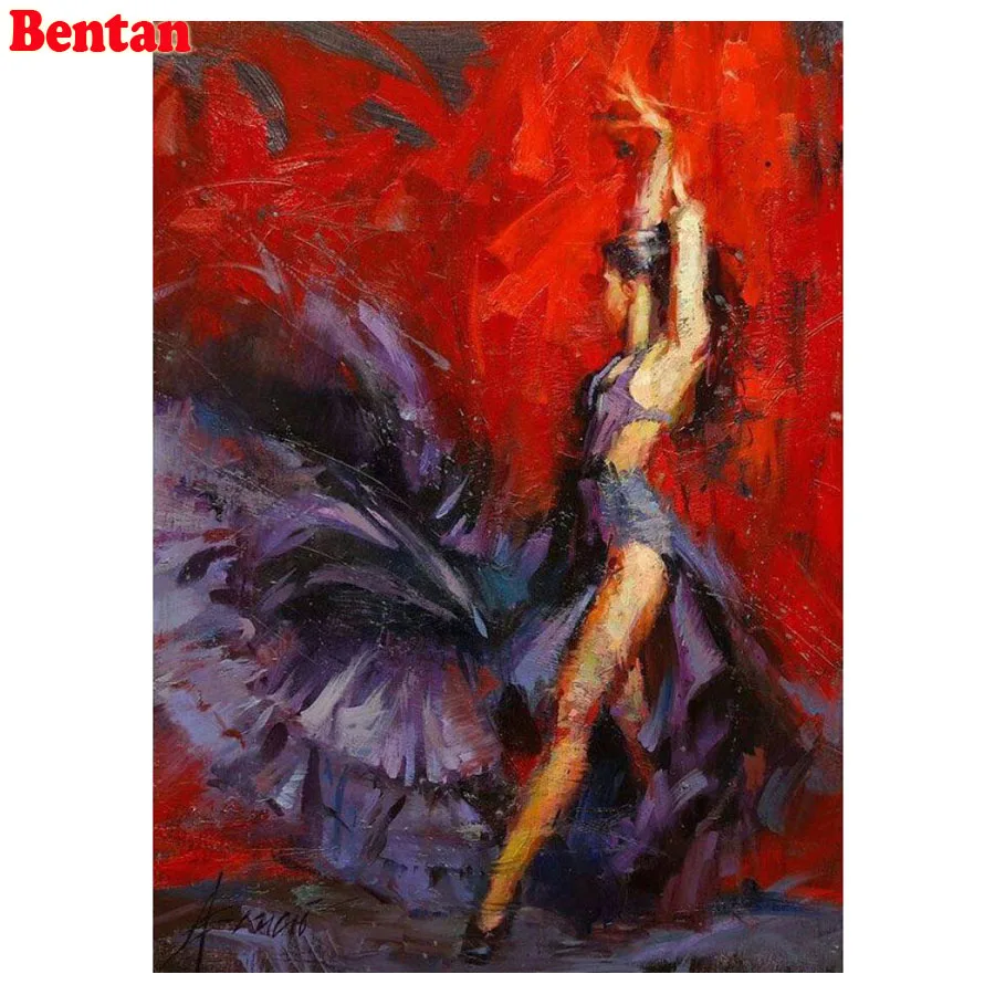 3d Le Immagini per Il Ricamo Donna Ballerina di Flamenco Pittura Diamante Piazza Piena di Punto Croce Kit di Diamante Mosaico Spagnolo di Arte