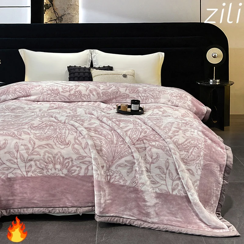 Winter Thick Warm Double Blanket Adult Children Sheet Comforter Bed Bedspread High Quality Healthy Raschel Blankets