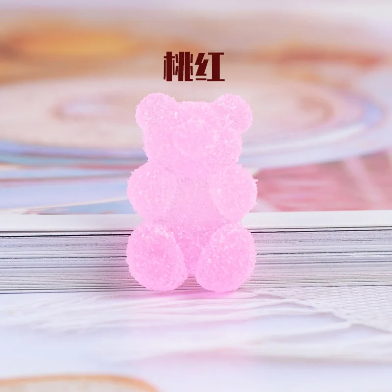 20Pcs Simulation Bear Candy Flat back Resin Cabochon Kawaii Fake Food Hair Bow Center DIY Scrapbooking Embellishment Decor Craft