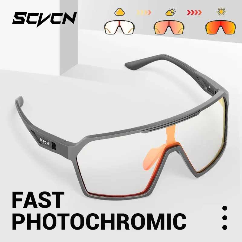 

SCVCN New Sports Photochromic Cycling Sunglasses MTB UV400 Cycling Glasses Men Women Outdoor Sports Goggles Running Glasses