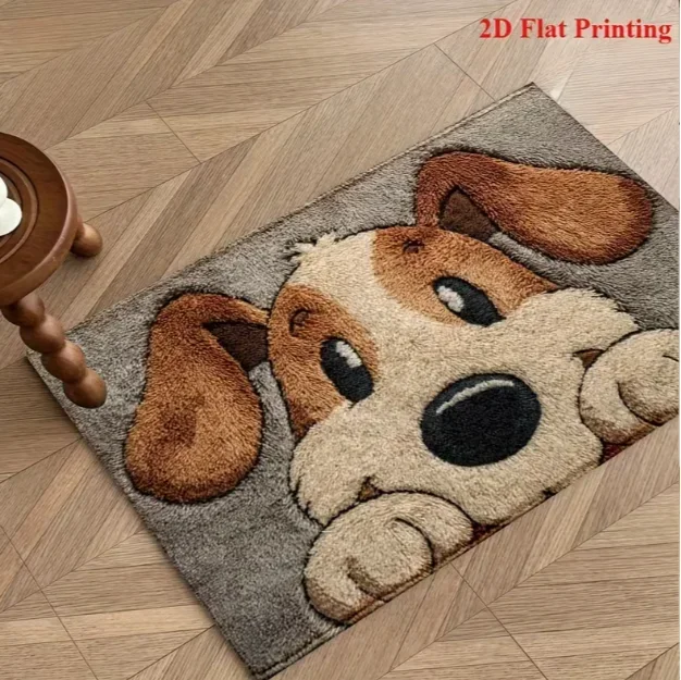 1 Cute Sleeping Beagle Floor Mat Suitable for Bedrooms, Living Rooms Camping and Anti Slip Absorbent Machine Washable Floor Mat