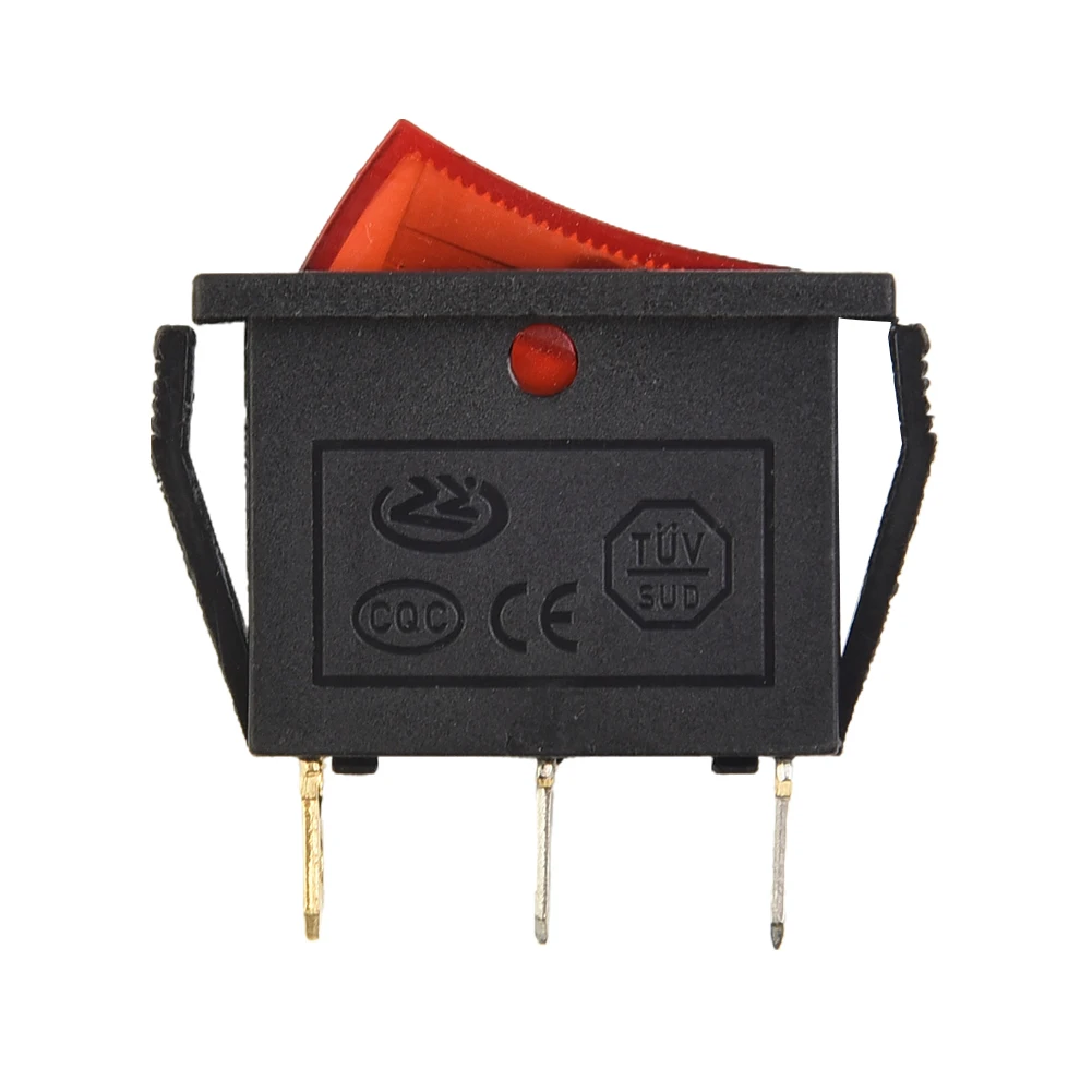 Tools Red With Light On-Off 3pin 1 Piece High Quality ON-OFF 3Pin Plastic 15A 250V 2nd Gear Easily Installed SPST