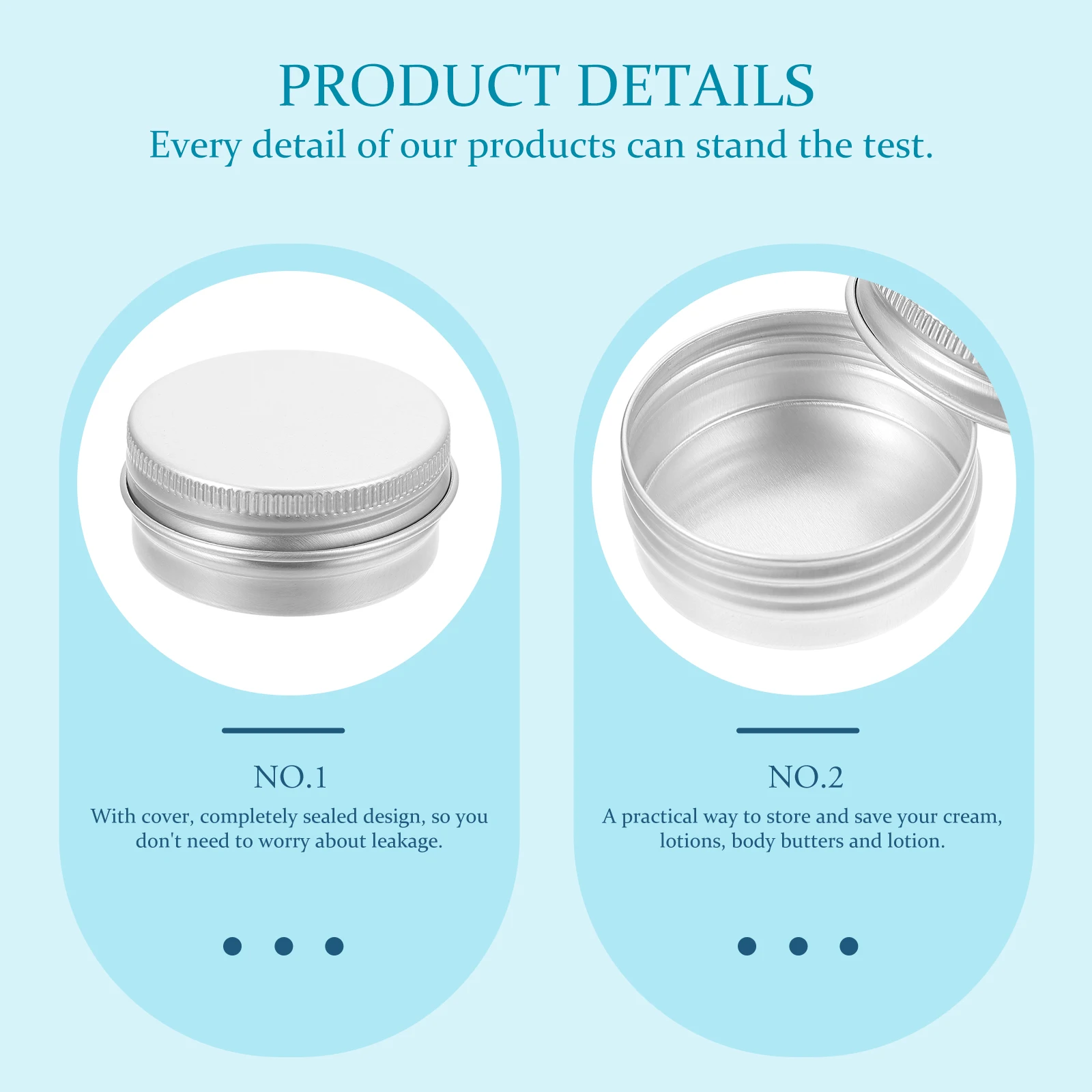 

50pcs Aluminum Box Small Metal Container Lotion Sample Empty Travel Cream Spiral Lid Portable Leak Proof Refillable