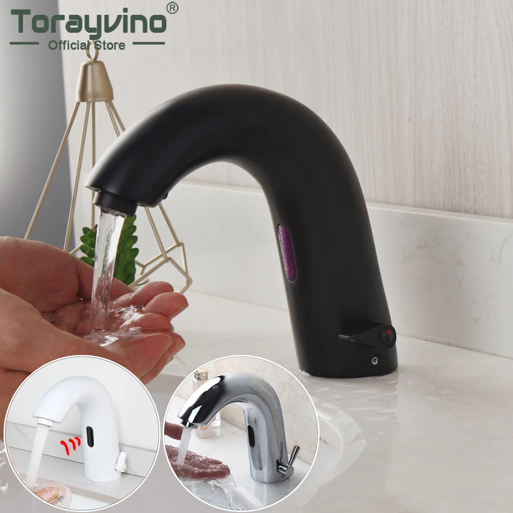 

Torayvino Infrared Motion Sensor Bathroom Faucet Smart Touchless Tap Washbasin Hot Cold Mixer Faucets Basin Sink Automatic Taps