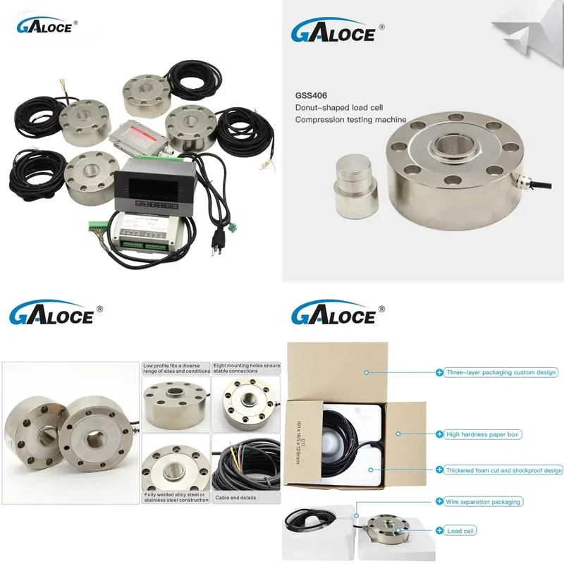 GSS406 GALOCE Alloy Steel Compression Round Load Cell 5 Ton 50 Ton