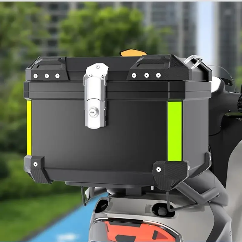 Universal Motorcycle Top Case Waterproof Motorbike Trunk Tail Box with Stainless Steel Anti-Theft  For Helmet Luggage