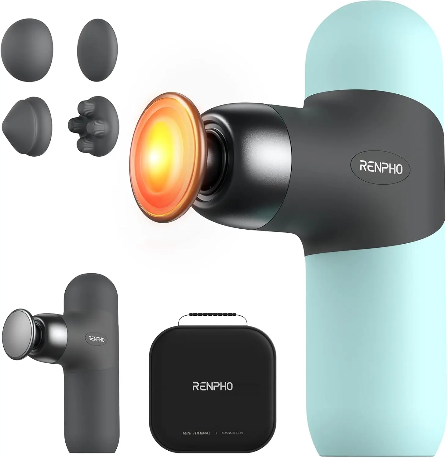 

Мини-термомассажер с подогревом, портативный перкуссионный массажер для глубоких тканей для снятия мышечного напряжения, дорожный размер с чехлом