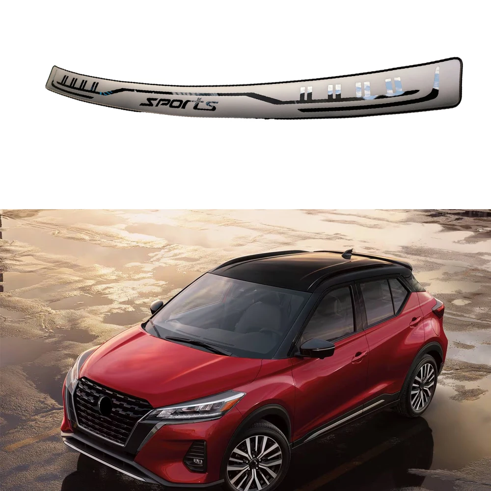 Stainless Steel For Nissan Kicks Rear Bumper Protector Door Sill Scuff Plate Car Accessories Trunk Trim 2021 2022 2023 2024