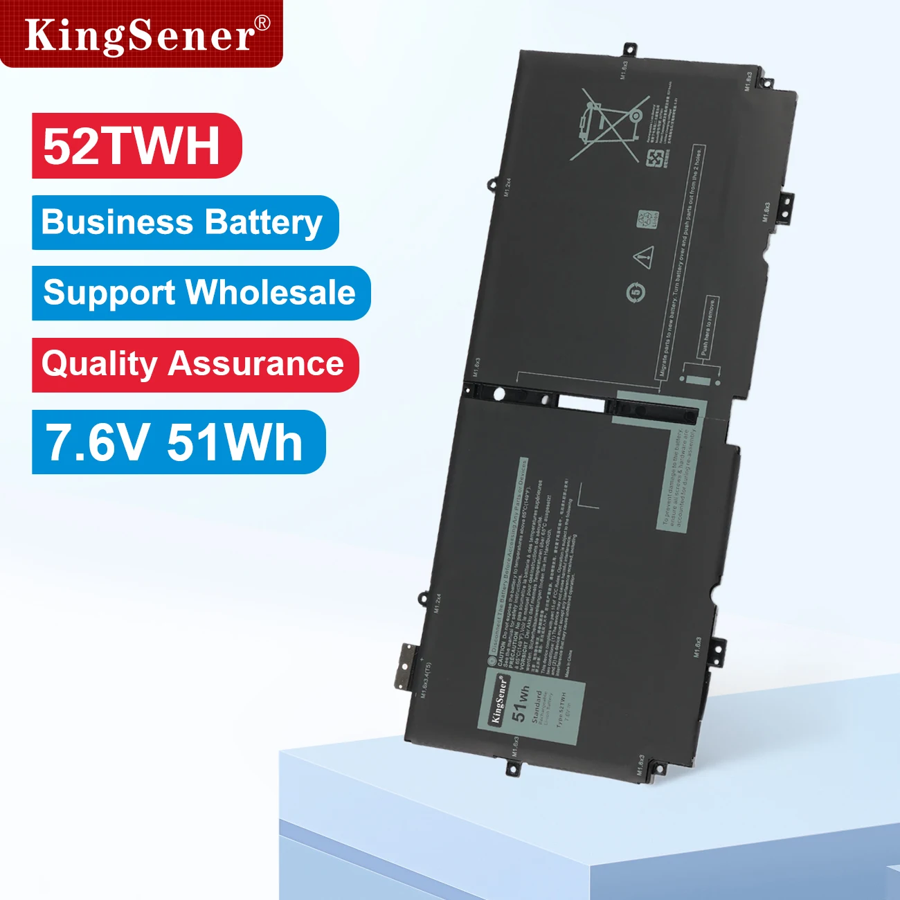 

KingSener 52TWH 7.6V 51WH Laptop Battery For DELL XPS 13 7390 2-in-1 Series Notebook P103G P103G001 P103G002 MM6M8 0MM6M8 XX3T7
