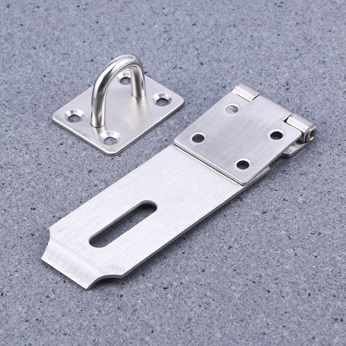 

Stainless Steel Lock Hasp 5 Inch Padlock Door Clasp Latch Security Fastening Cabinet Gate Silver Padlock Hasp Door Clasp
