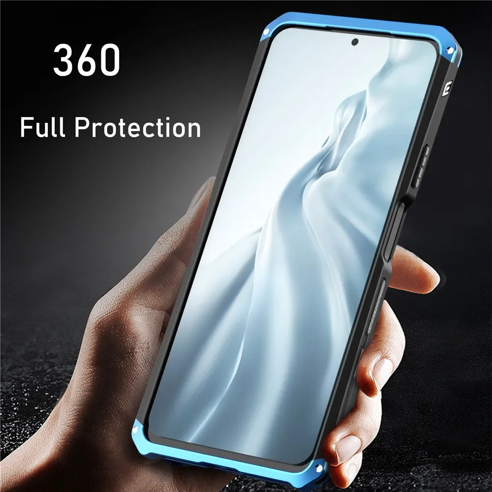 Custodia protettiva antiurto in metallo per Xiaomi Poco F4 Custodia con telaio in alluminio opaca per PC Funda per Xiaomi POCO F3 X3 GT M3 M4 Pro