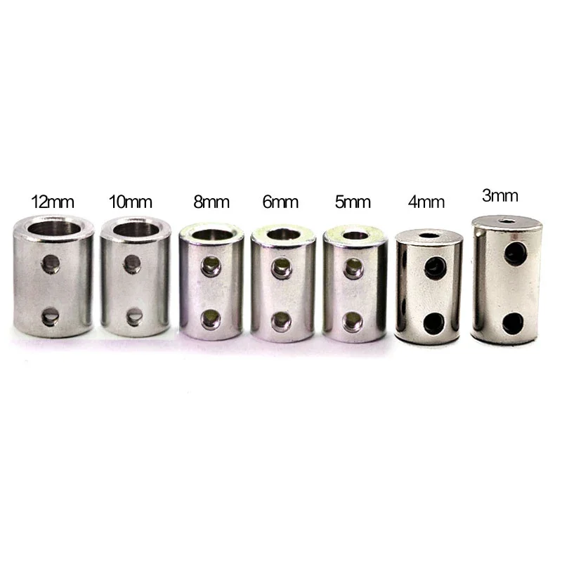 円筒形カップリングモーターシャフト、直径変換コネクタ、剛性カップリング、diyモデル、3mm、4mm、5mm、6mm、0.35mm、7mm、8mm、10mm、12mm, 1個