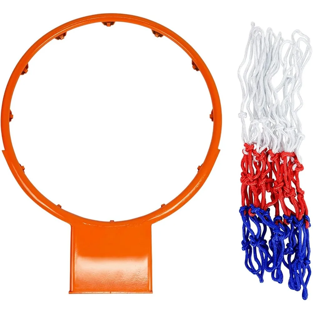 Heavy Duty 18mm Solid Steel Basketball Rim Replacement - All-Weather Outdoor Court Hoop