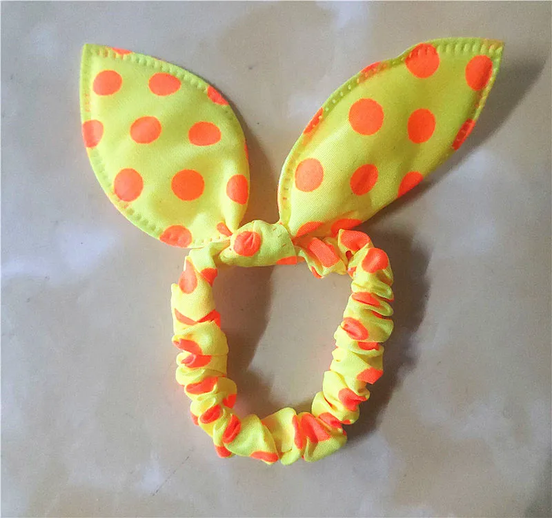 New Cute Dot Fabric Rabbit Ear Girls Woman Hairbands Hair Rope For Women Mix Wholesale Hot New Arrive!