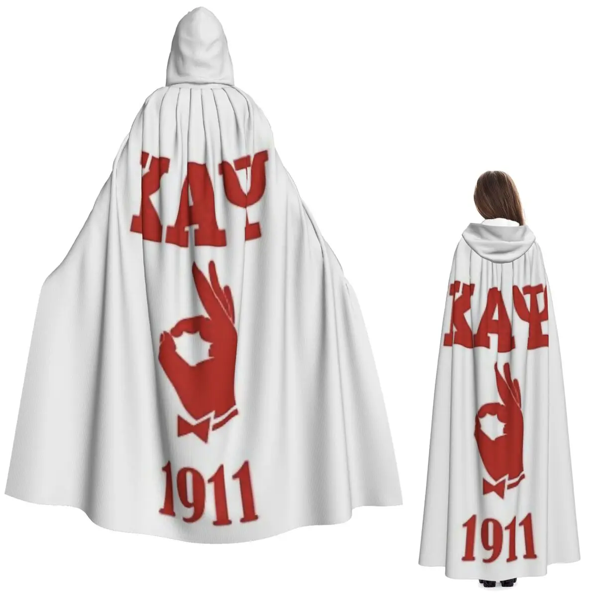 عباءة Kappa KAP Alpha Psi طويلة بغطاء للرأس للساحرة في القرون الوسطى، معطف كيب للهالوين للبالغين للجنسين