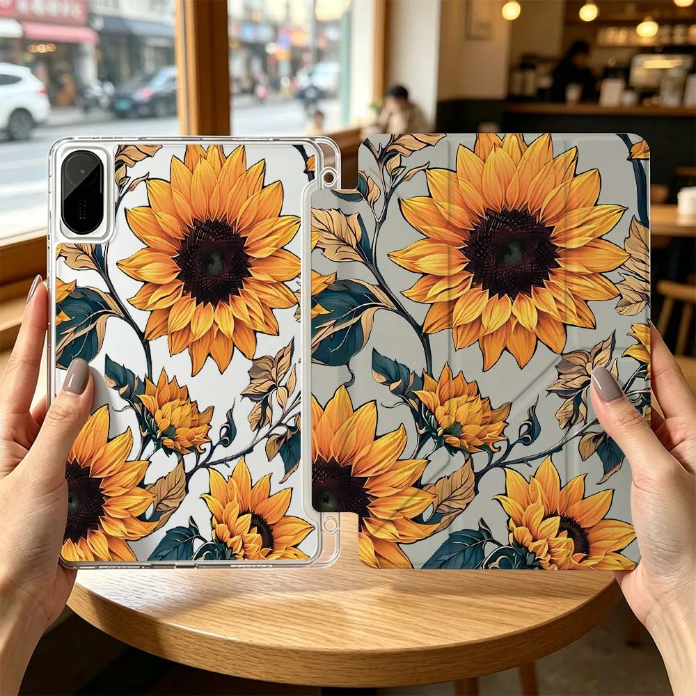 Sunflower Yellow Petal Pattern Cool For Xiaomi Redmi Poco Pad 8 7 6 5 C1 SE 9.7 11.2 12.1 11 inch 3Y Tablet Case