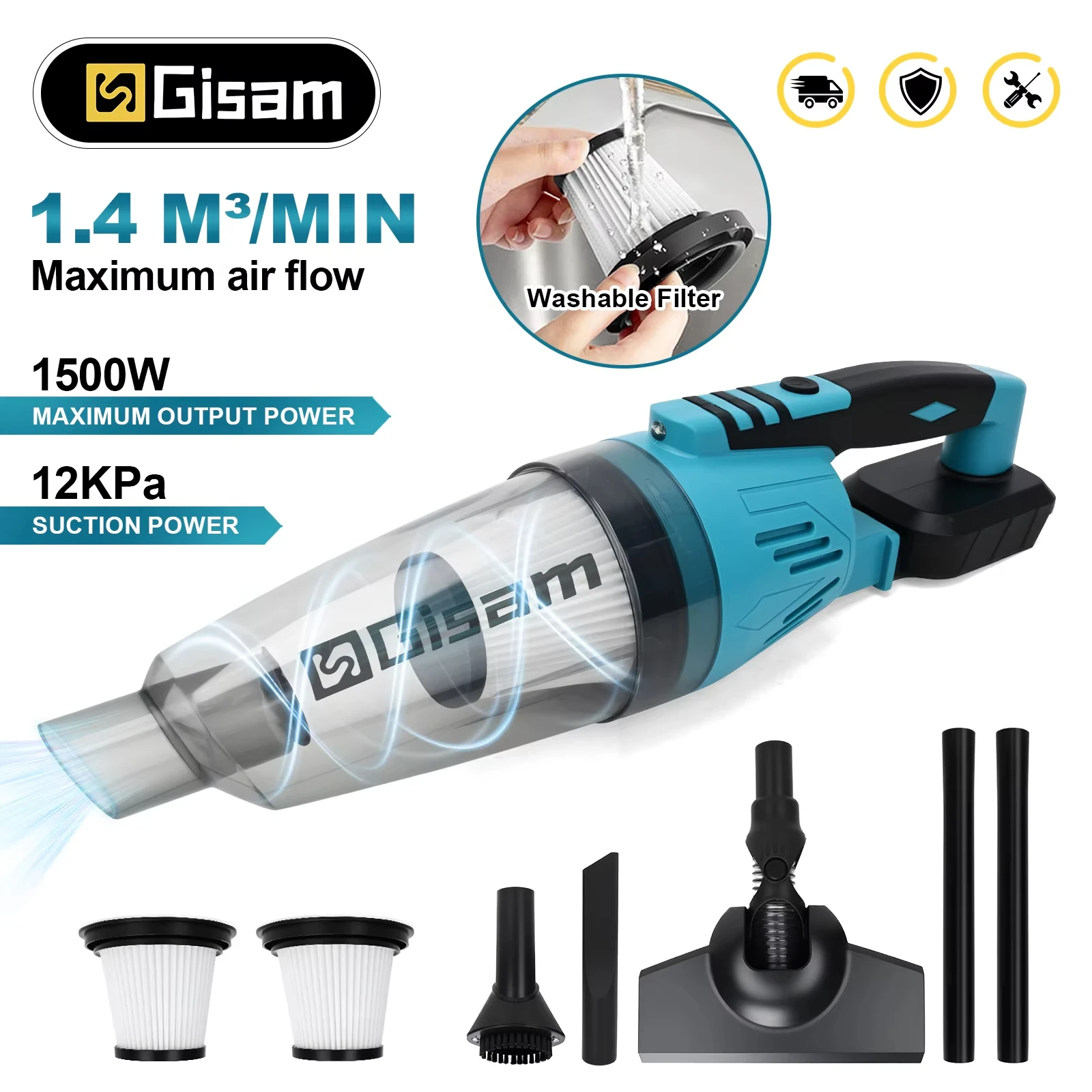 12Kpa Aspirapolvere Elettrico Cordless Multi-funzione Pulitore Palmare Pulizia Polvere di Neve Strumento Per Makita 18v Batteria Spille
