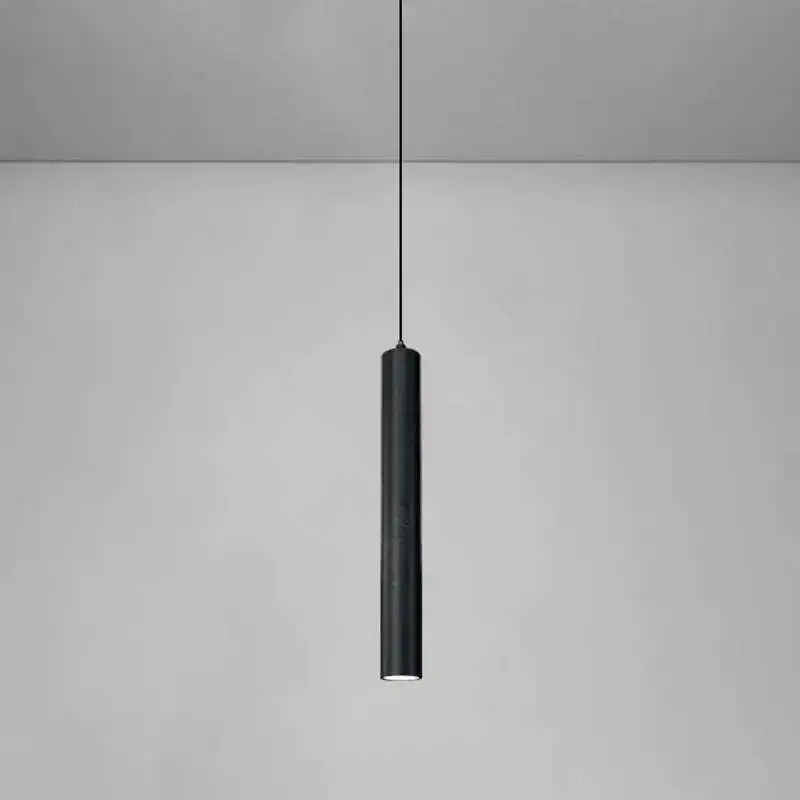 Modern Nordic Led Chandelier Double Head Pendant Light Dining Room Hanging Lamp Pipe Decor Cylinder Pipe Line Black Pendant Lamp