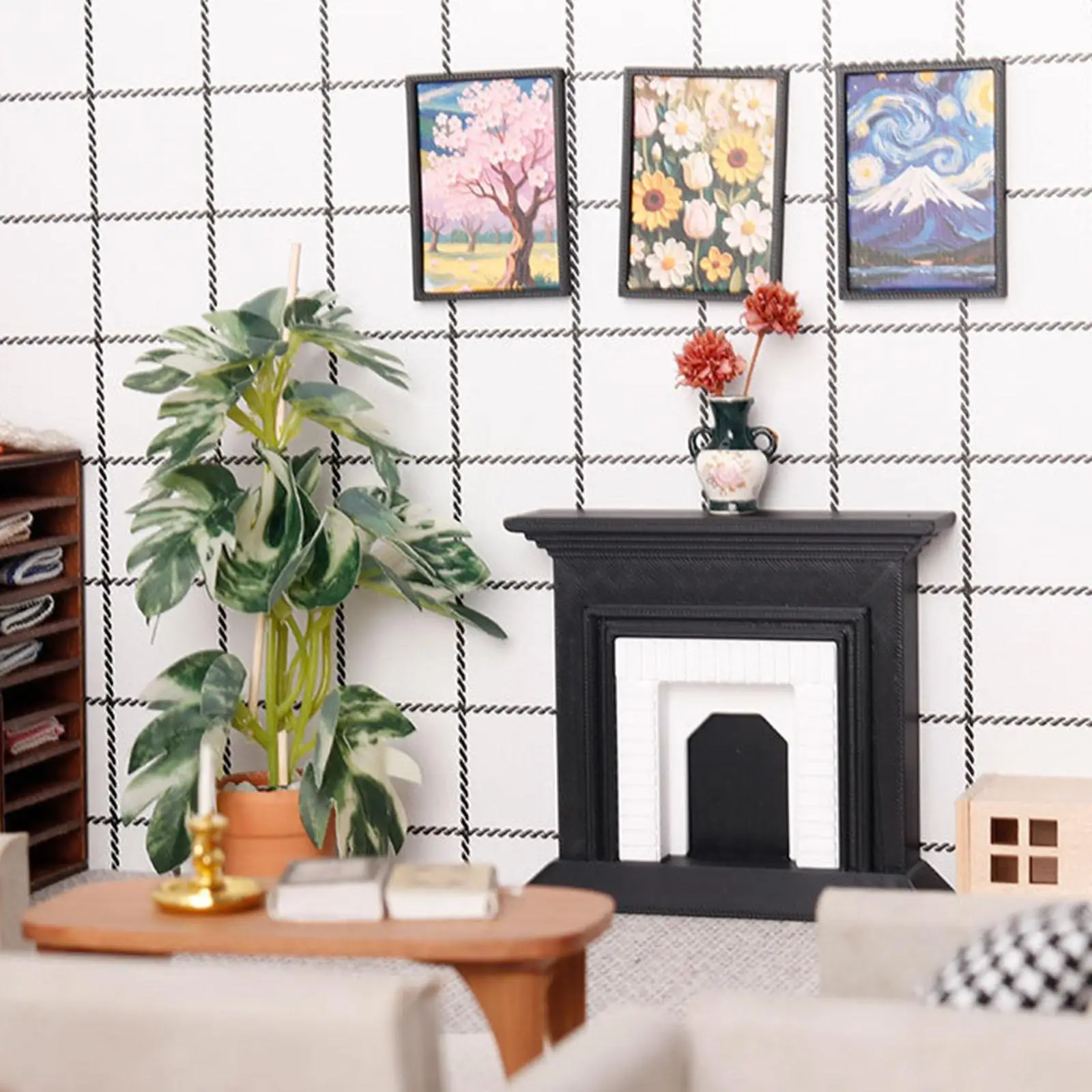 

Миниатюрная модель камина для кукольного домика 1/12, аксессуар для мебели в гостиную