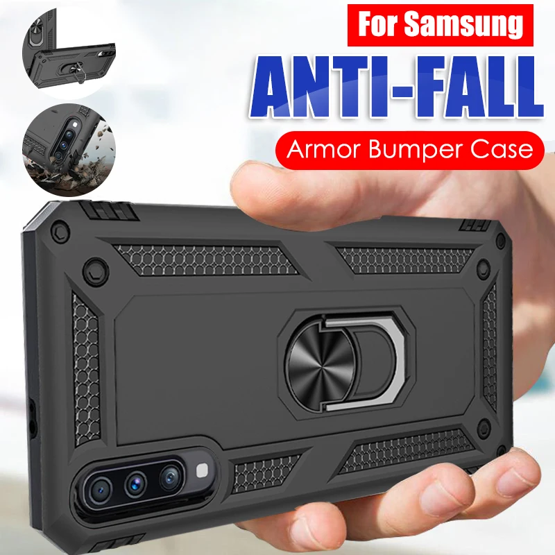 Funda de lujo a prueba de golpes para Samsung Galaxy, carcasa con anillo y soporte para coche, A50, A10, A20, A30, A40, A60, A80, A90, A70, 2018,