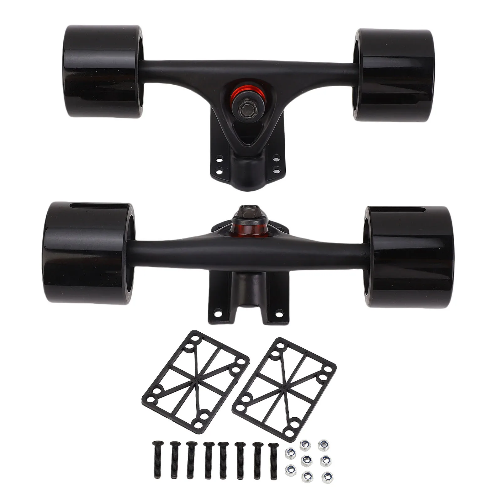 7 Inch Skateboard Trucks with Wheels 65x51mm Longboard Trucks Wheels Combo Set Aluminum Alloy Skateboard Hardware Combo Kit
